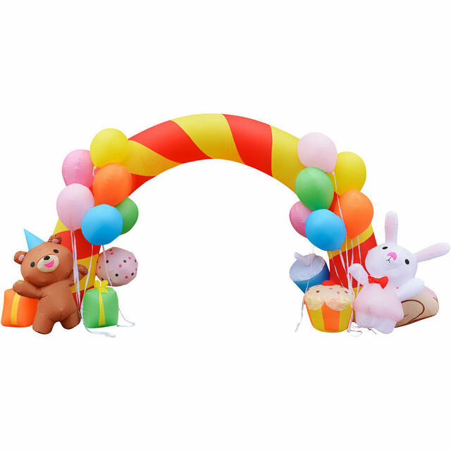 Walkway Arch Birthday Inflatable Bear and Bunny Walkway Arch Birthday Inflatable Bear and Bunny
